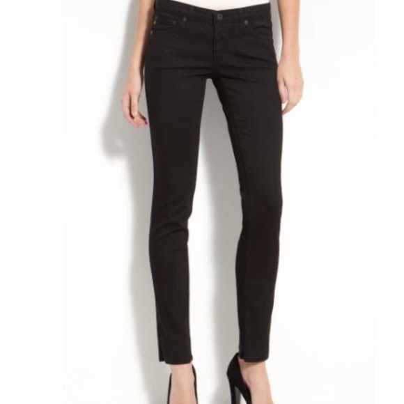 AG stilt COATED sexy BLACK JEANS 30 SKINNY - Picture 1 of 10